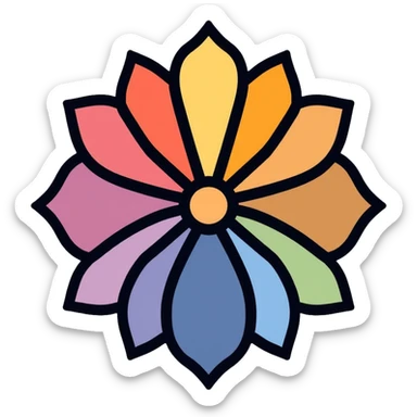 symmetrical flower with balanced petals sticker