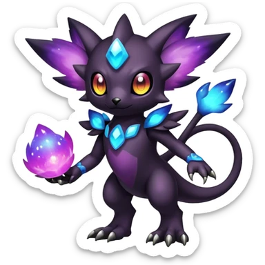 Cute cool colorful dark nebula fantasy-Fakemon-Digimon-animal-hybrid full body sticker