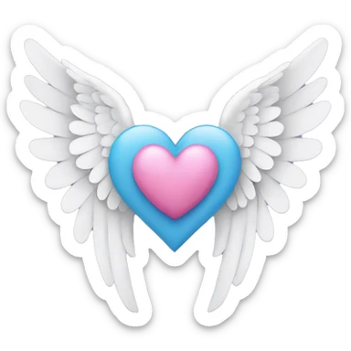 Heart with angel wings sticker