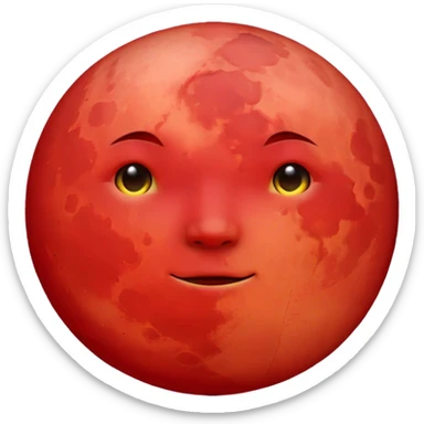 Red moon sticker