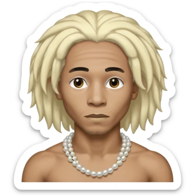 Black Male bob marley inspired hair platinum blonde with pearls makeup sticker