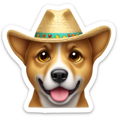 perro con sombrero y anteojos de sol sticker