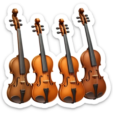 violin, flute, viola, and cello sticker