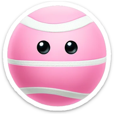 baby pink Tennis ball sticker