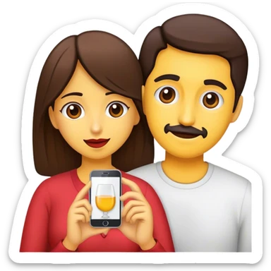 Una pareja sacandose una foto sticker