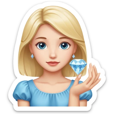 Pretty cute girl that hold Diamond in her hand sticker