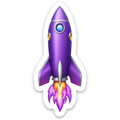 purple rocket purple flame sticker