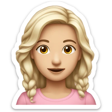 Девочка с розовыми волосами  sticker
