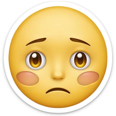 A regular yellow  skin, round face emoji looking straight at me not smilling, just staring with a tear rolling down its cheek sticker