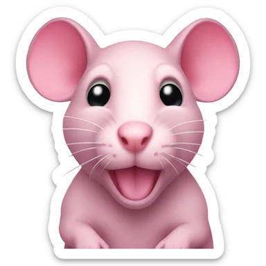 Pink colored rat  sticker