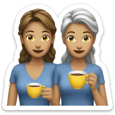 Two womens two cups sticker