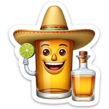 laughing tequila bottle sticker