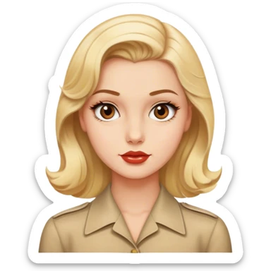 Blonde model with brown eyes, 1940's sticker