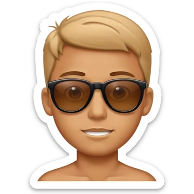 Boy with sang glasses  sticker