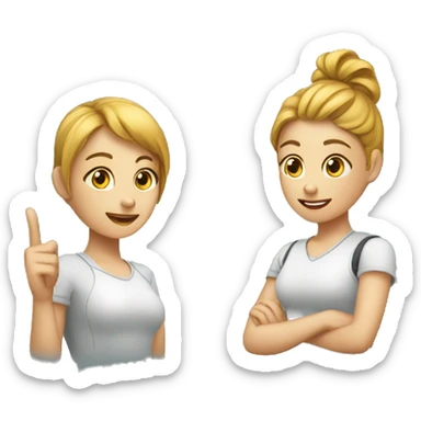 two ux/ui girl designers asking what sticker