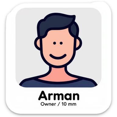 Profile icon with "Arman" and "Owner" text sticker
