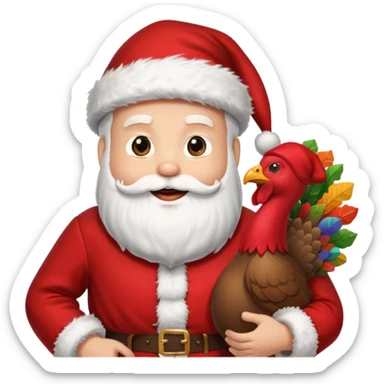 Santa hunting a turkey sticker