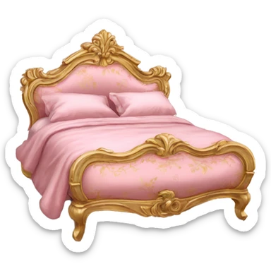 vintage pink and gold rococo bed sticker