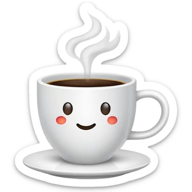 coffee cup with steam sticker