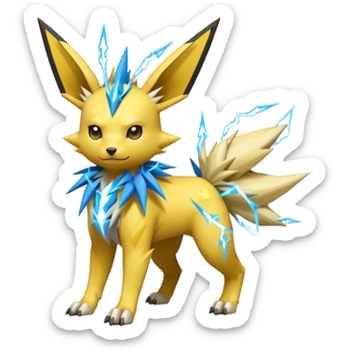 Jolteon-Electrike-Zeraora-Fakémon-hybrid-creature (full body)  sticker