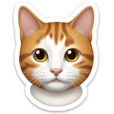 ginger, black, beige, white and grey tabby cat sticker