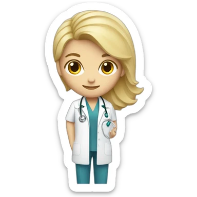 Blonder doctor, oblique view sticker