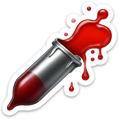 Bullet dripping in thin red liquid sticker