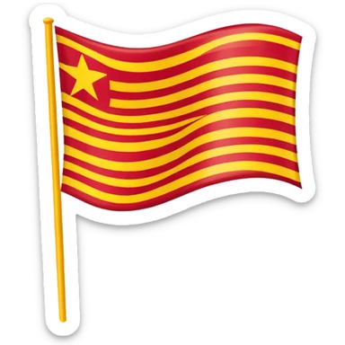 Catalonia flag. Background yellow and four strips red.  sticker