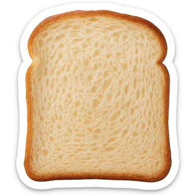 a slice of white bread, realistic sticker