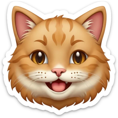 A happy cat where the cat is both smiling and crying sticker