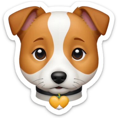 Jack russell with fully ginger face sticker