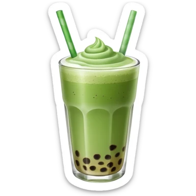 matcha latte with boba and ice without sticks and add a lil coffee  sticker