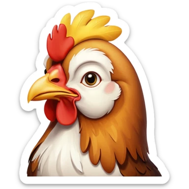 Chicken with inspirational good morning saying sticker