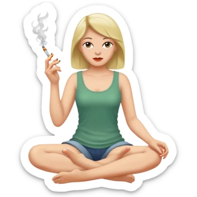 femme pieds nus qui fume sticker