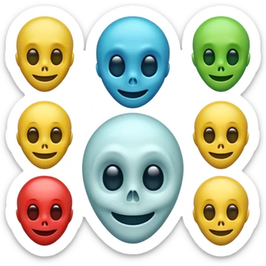 Pilot emoji alien emoji ghost emoji skull emoji wet rose emoji laughing emoji sticker