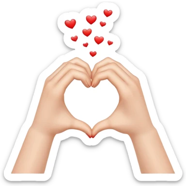 hands forming a heart shape sticker