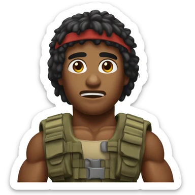 The face of Rambo when he says: I don’t feel my legs sticker