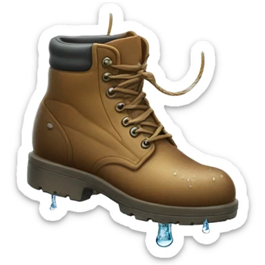 an old wet boot on a fishing line sticker