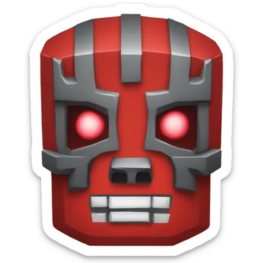 Máscara de calavera roja de Minecraft  sticker