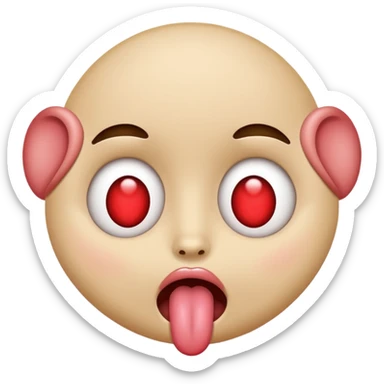 Heart eyes sticking tongue out emoji  sticker