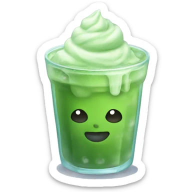 Iced matcha in a cup  sticker
