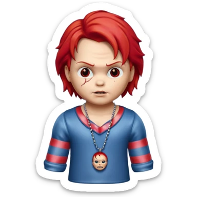 chucky horror  neckless sticker