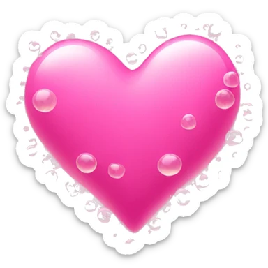Pink heart with bubbles around it sticker