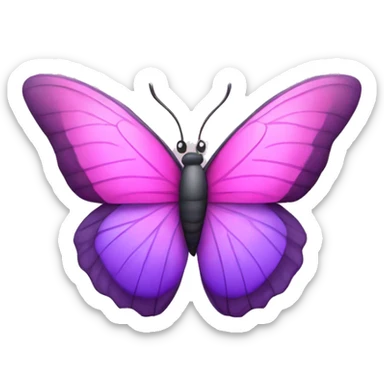 butterfly with pink and purple wings sticker
