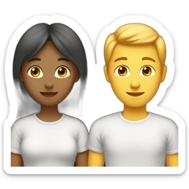 Two lovers in the text R&E sticker