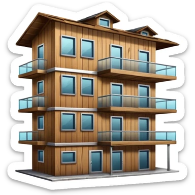 cheap poor house in between luxury apartament buildings sticker
