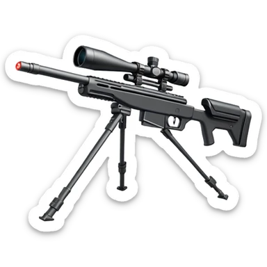 Mini ICBM launching lightweight sniper rifle wire stock, extended mag, assassin, bipod, laser sticker