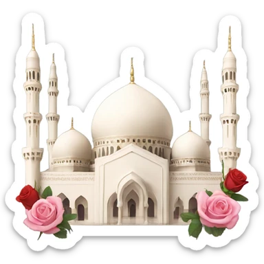 mosque and roses sticker