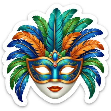 carnival mas costume, blue, green and orange preferably  sticker