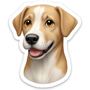 beige mixed breed dog sticker